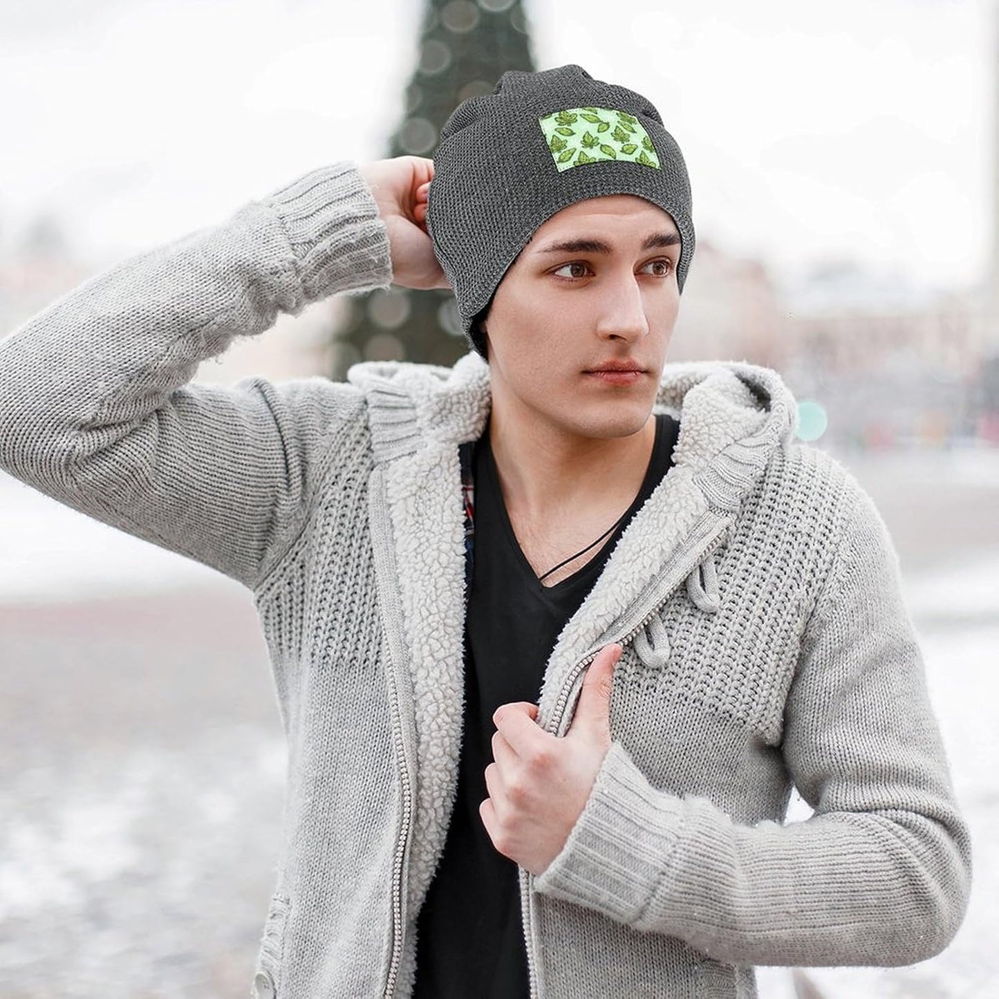 Pot Leaves Weed beanie czapki zimowe ciepłe czaszka pulower czapka przytulna dzianinowa czapka dla mężczyzn i kobiet prezenty