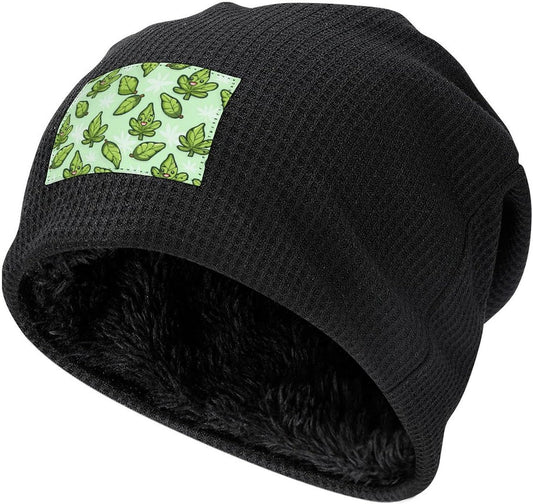 Pot Leaves Weed beanie czapki zimowe ciepłe czaszka pulower czapka przytulna dzianinowa czapka dla mężczyzn i kobiet prezenty