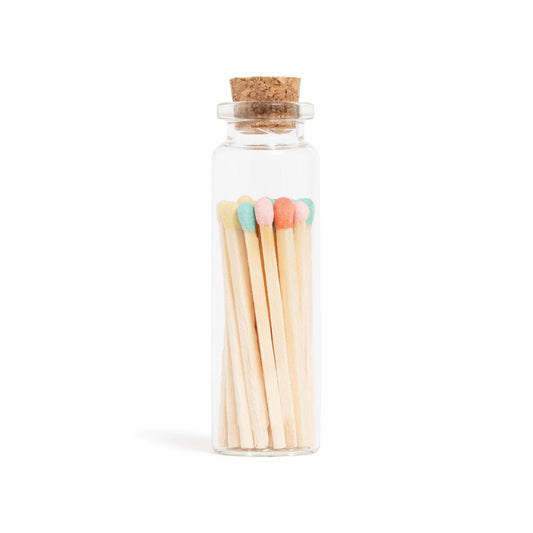 Matches | Small Corked Vial | Pastel Mix Tip - PuffoShop