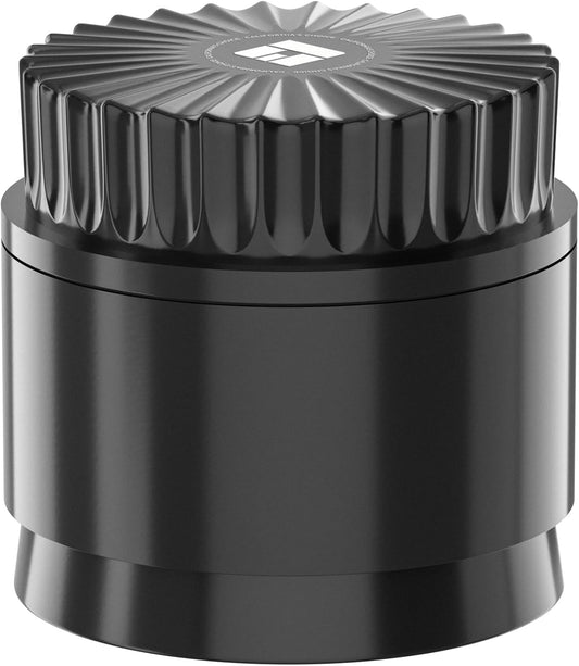 Premium Toothless Ceramic Grinder Calabasas czarny | Bezzębny | Powłoka nano - ceramiczna | 5 - częściowy | Młynek do kwiatów (Flower) (Mill) | w zestawie pokrywka do przechowywania i drobne sitko (czarny - PuffoShop