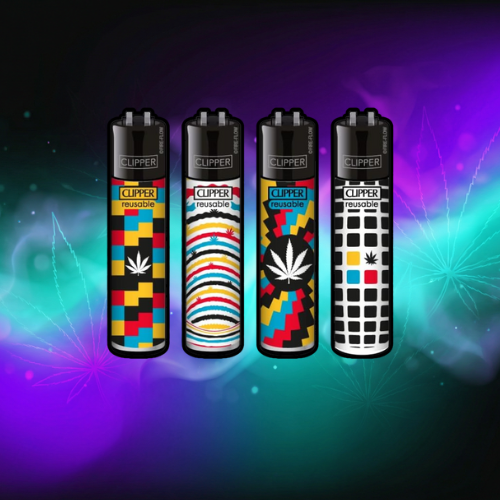 Zapalniczka Clipper zestaw 4 sztuk: (Optical Weed)