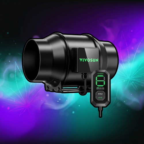 VIVOSUN AeroZesh G8 20.3 cm 725 CFM, wentylator kanałowy rzędowy z kontrolerem prędkości E12, w pełni programowalny wentylator EC sterowany PWM do wentylacji namiotów