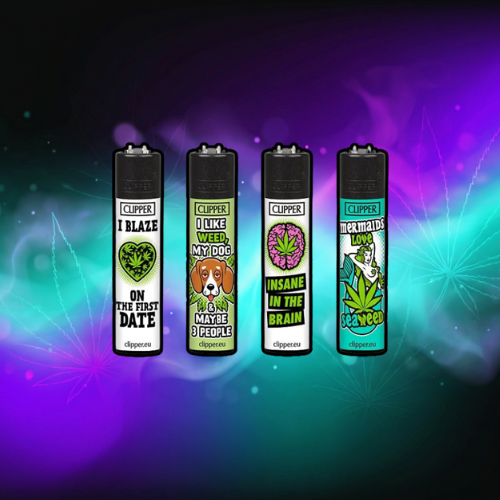 Zapalniczka Clipper zestaw 4 szt. (Weed Slogan #4)