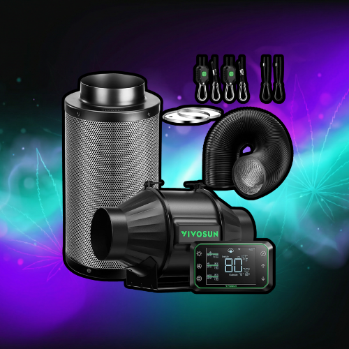 VIVOSUN Zestaw Smart Air Filtration PRO G6 15.2 cm, wentylator kanałowy rzędowy AeroZesh G6 z GrowHub E42A Temp. Kontroler Wi-Fi, filtr węglowy i kanały, system chłodzenia i wentylacji do namiotu do