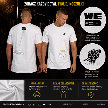 Koszulka Streetwear WEED by Puffo | Nadruk Przód + Tył | Unisex