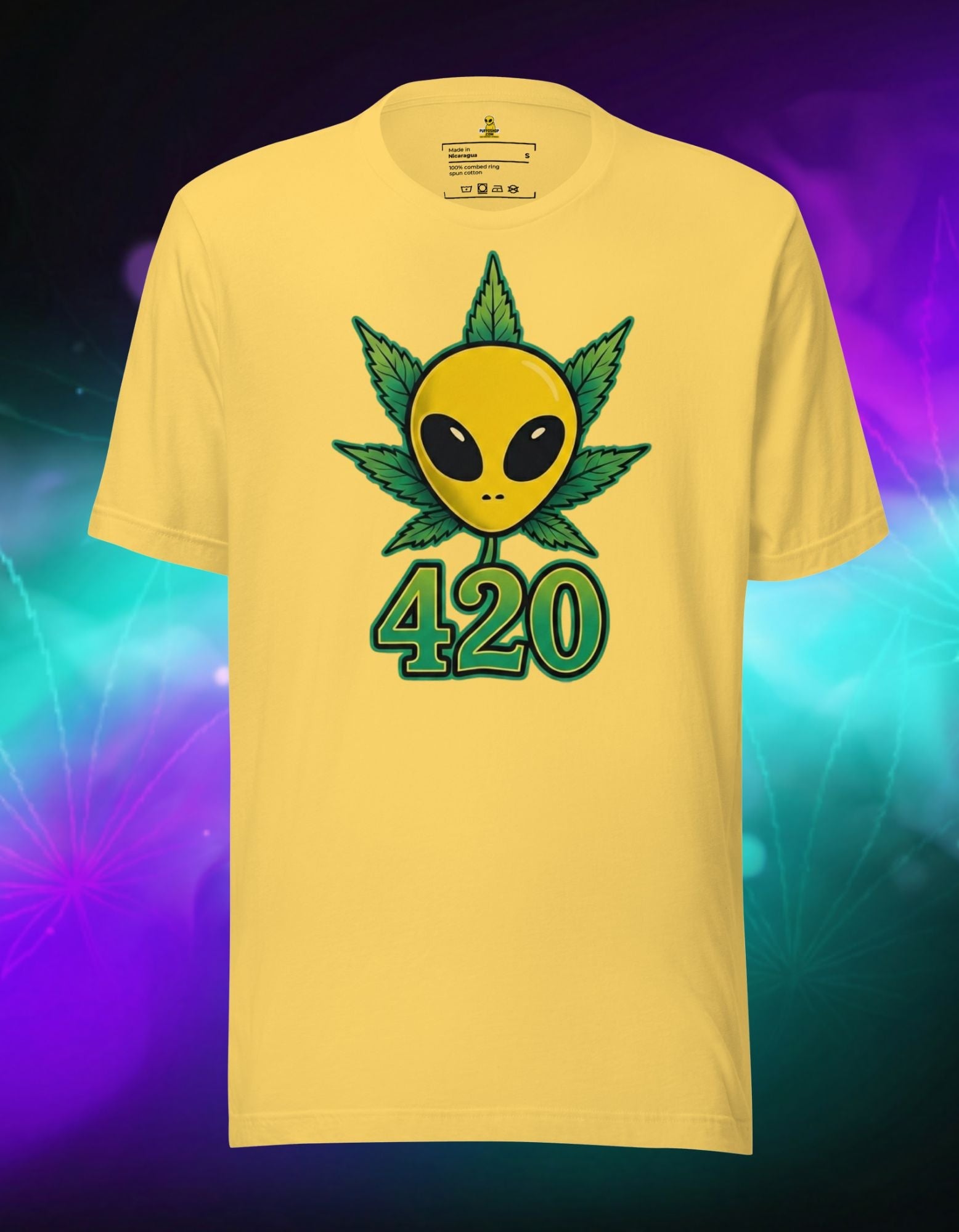 👽🌿 Alien Puffo 420 – Koszulka Premium Unisex - PuffoShop