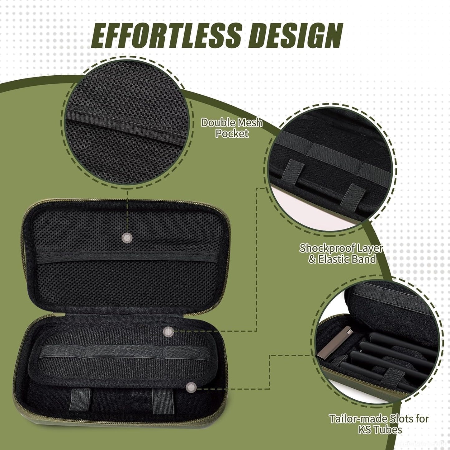 Bezwonna walizka do przechowywania z 4 tubkami, zestaw prezentowy Grinder Box Premium Stash Box, lekarstwo, pojemnik do przechowywania, mieści się w torbie, idealna w podróży (20 x 11 x 3 cm - PuffoShop