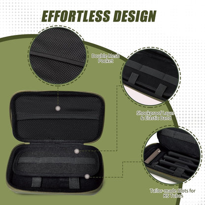 Bezwonna walizka do przechowywania z 4 tubkami, zestaw prezentowy Grinder Box Premium Stash Box, lekarstwo, pojemnik do przechowywania, mieści się w torbie, idealna w podróży (20 x 11 x 3 cm - PuffoShop