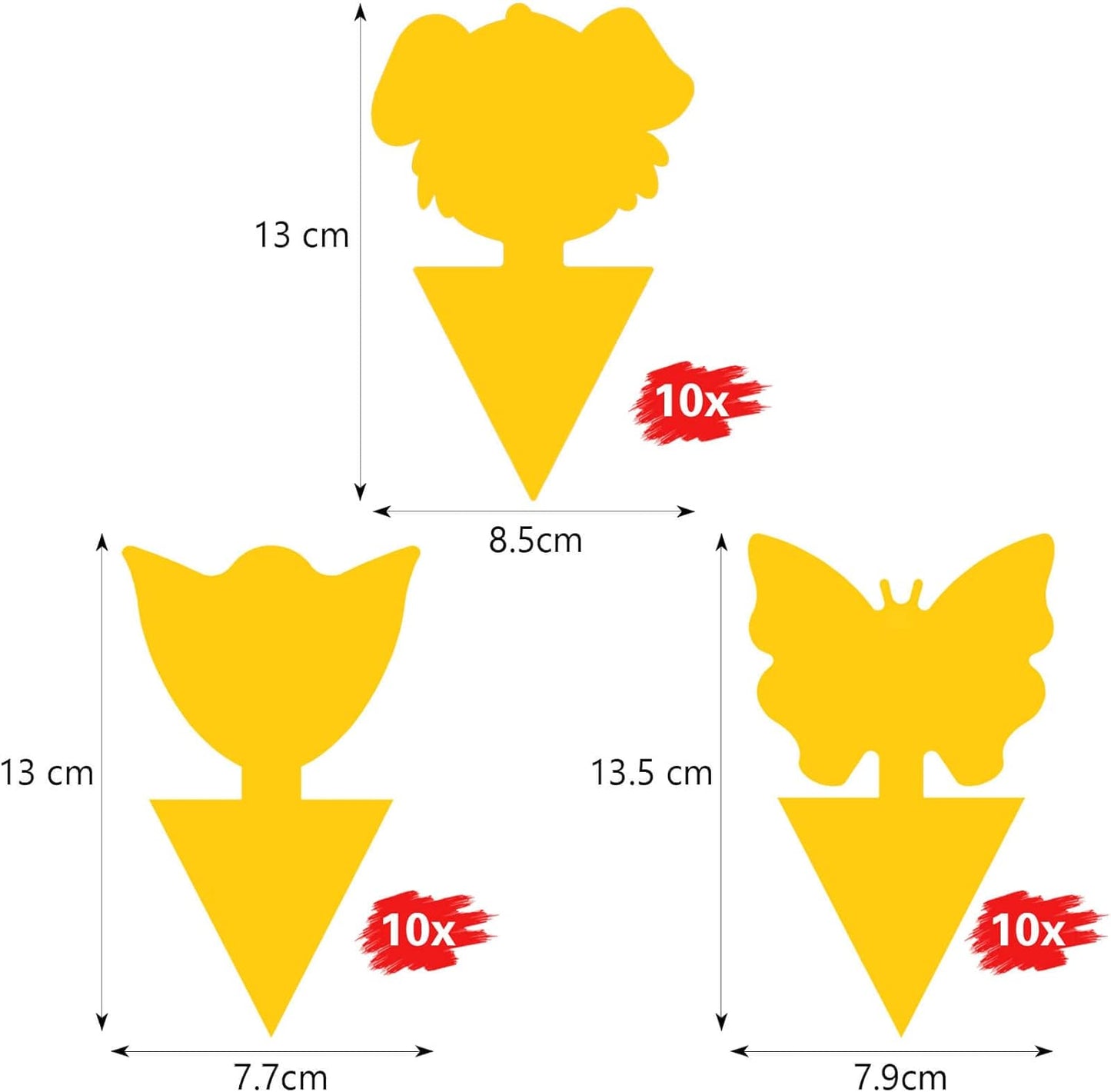 Blooven 30 szt. pułapek na owady, przeciw muszkom wewnętrznym, pułapki samozaciskowe, wodoodporne, ochrona roślin kwiatowych (Czarny 30 sztuk) - PuffoShop