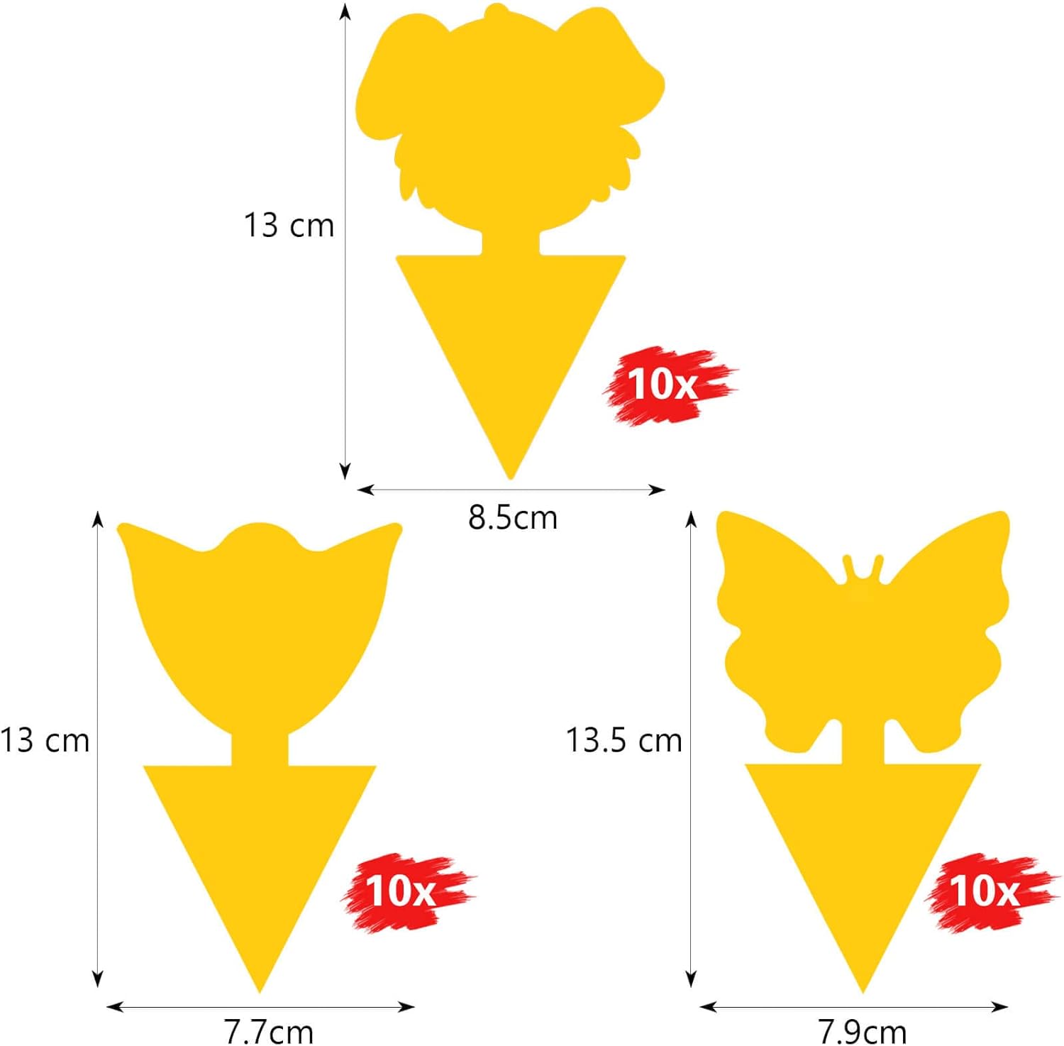 Blooven 30 szt. pułapek na owady, przeciw muszkom wewnętrznym, pułapki samozaciskowe, wodoodporne, ochrona roślin kwiatowych (Czarny 30 sztuk) - PuffoShop