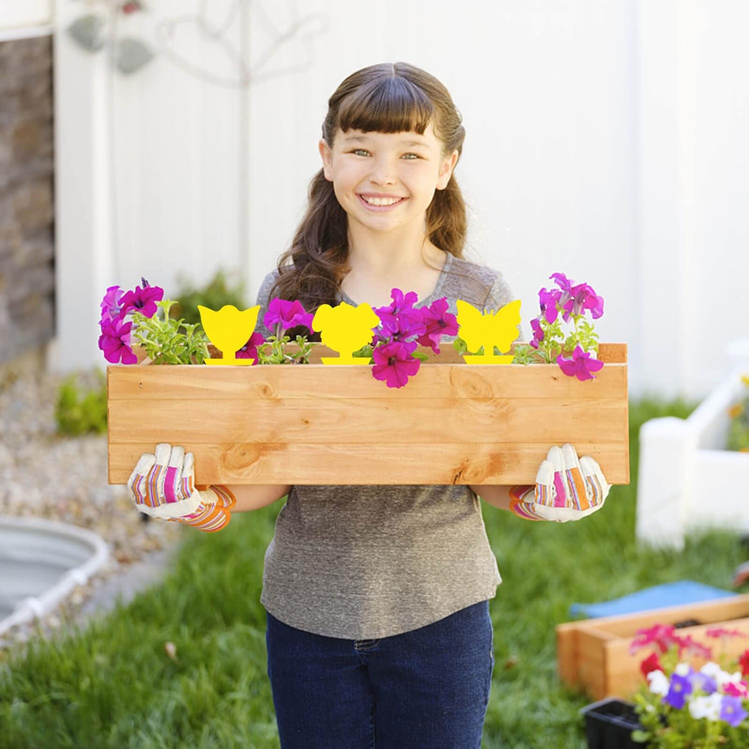 Blooven 30 szt. pułapek na owady, przeciw muszkom wewnętrznym, pułapki samozaciskowe, wodoodporne, ochrona roślin kwiatowych (Czarny 30 sztuk) - PuffoShop