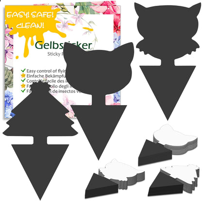 Blooven 30 szt. pułapek na owady, przeciw muszkom wewnętrznym, pułapki samozaciskowe, wodoodporne, ochrona roślin kwiatowych (Czarny 30 sztuk) - PuffoShop