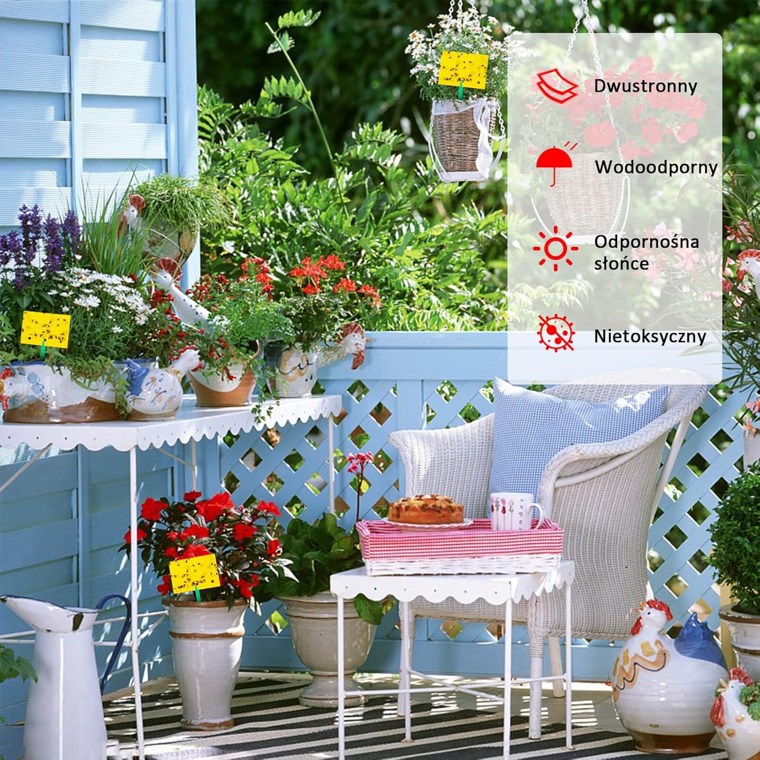 Blooven 30 szt. pułapek na owady, przeciw muszkom wewnętrznym, pułapki samozaciskowe, wodoodporne, ochrona roślin kwiatowych (Czarny 30 sztuk) - PuffoShop