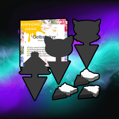 Blooven 30 szt. pułapek na owady, przeciw muszkom wewnętrznym, pułapki samozaciskowe, wodoodporne, ochrona roślin kwiatowych (Czarny 30 sztuk) - PuffoShop