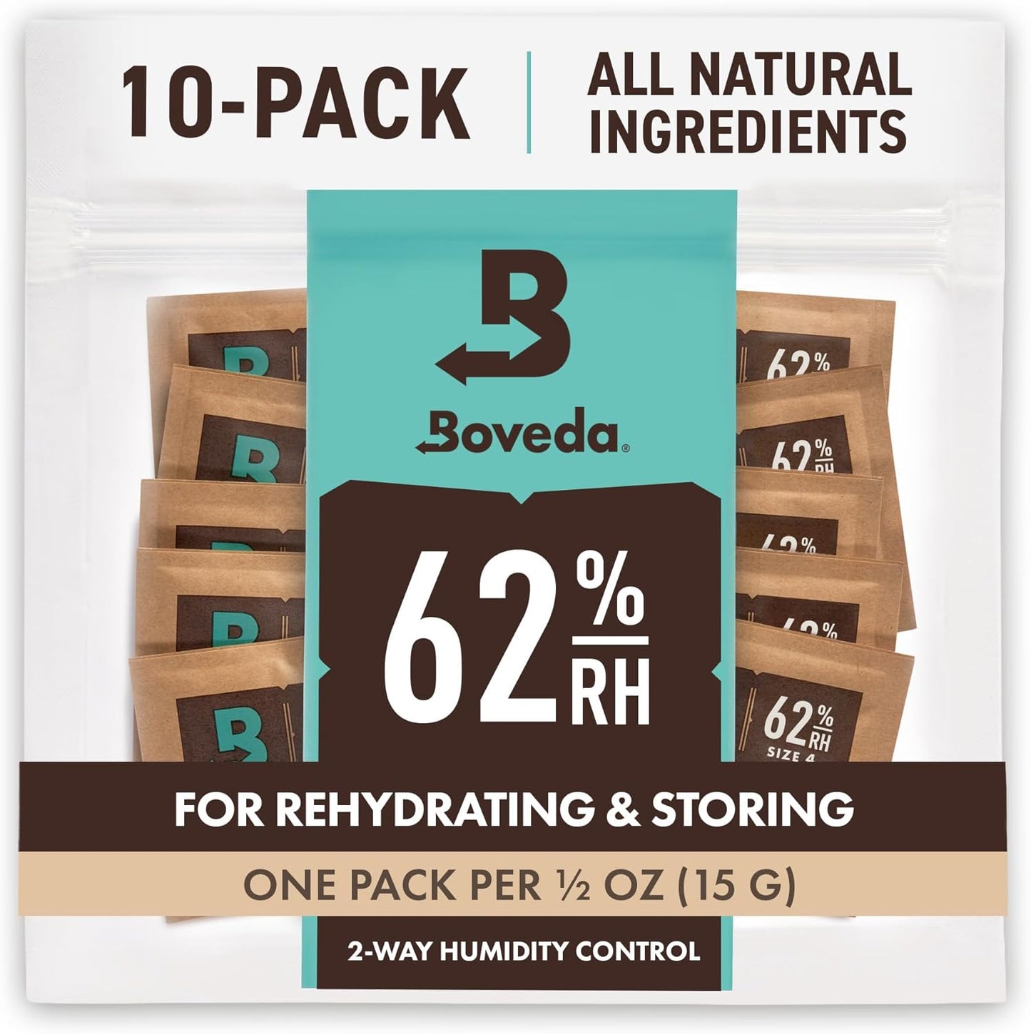 Boveda do Przechowywania Ziół | 2 - Kierunkowa Regulacja Wilgotności 62% RH | Rozmiar 4 Chroni do 15g Kwiatów | Zapobiega Utracie Terpenów | 10 Sztuk - PuffoShop