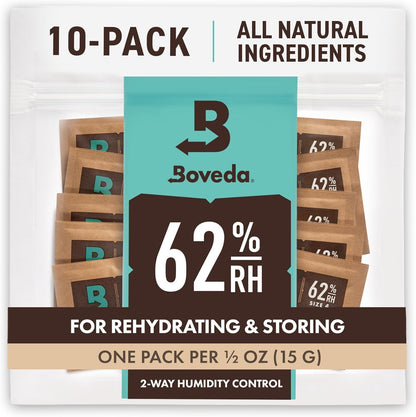 Boveda do Przechowywania Ziół | 2 - Kierunkowa Regulacja Wilgotności 62% RH | Rozmiar 4 Chroni do 15g Kwiatów | Zapobiega Utracie Terpenów | 10 Sztuk - PuffoShop