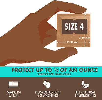 Boveda do Przechowywania Ziół | 2 - Kierunkowa Regulacja Wilgotności 62% RH | Rozmiar 4 Chroni do 15g Kwiatów | Zapobiega Utracie Terpenów | 10 Sztuk - PuffoShop