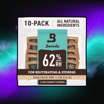 Boveda do Przechowywania Ziół | 2 - Kierunkowa Regulacja Wilgotności 62% RH | Rozmiar 4 Chroni do 15g Kwiatów | Zapobiega Utracie Terpenów | 10 Sztuk - PuffoShop