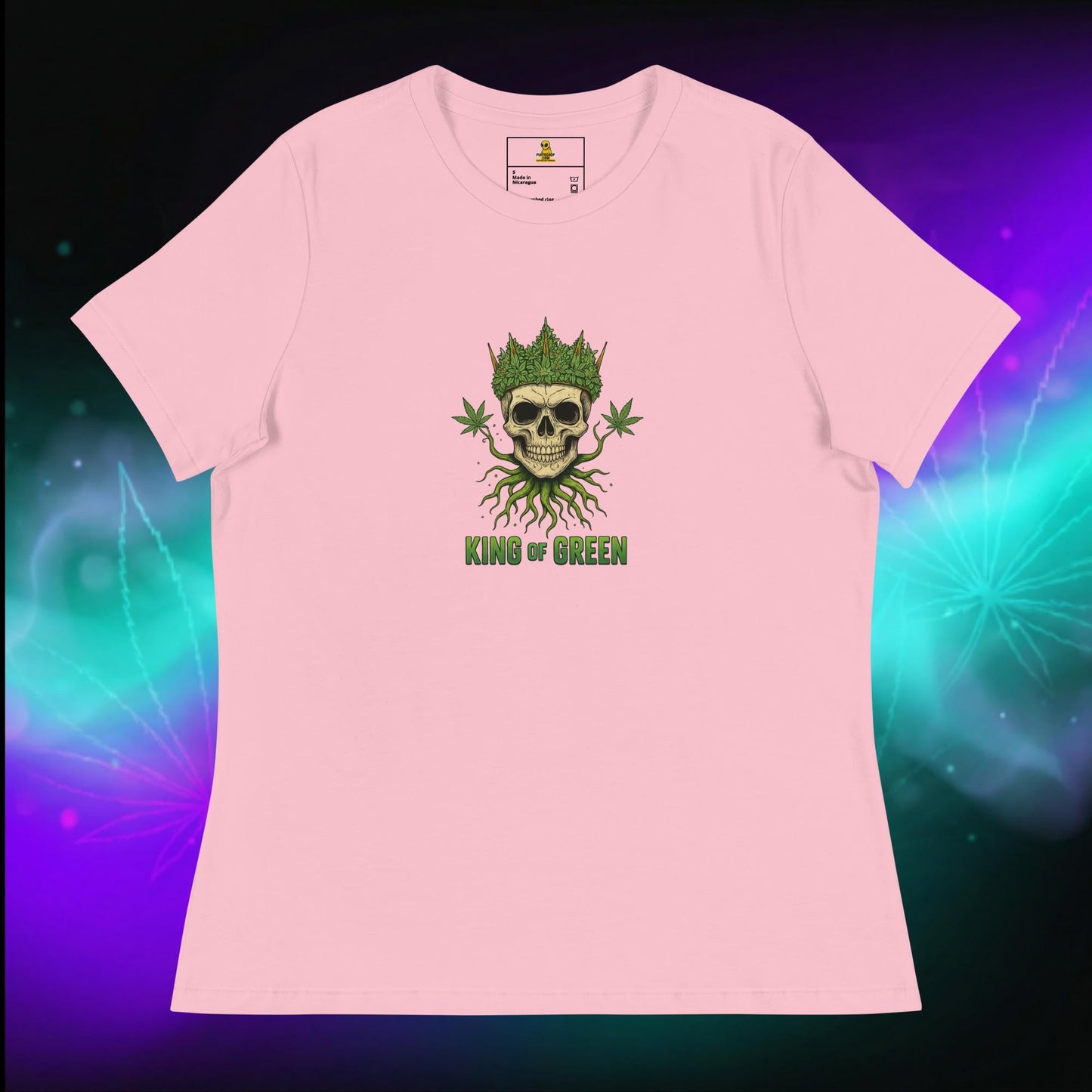 Damski T-Shirt Relaxed Fit - KING OF GREEN - PuffoShop