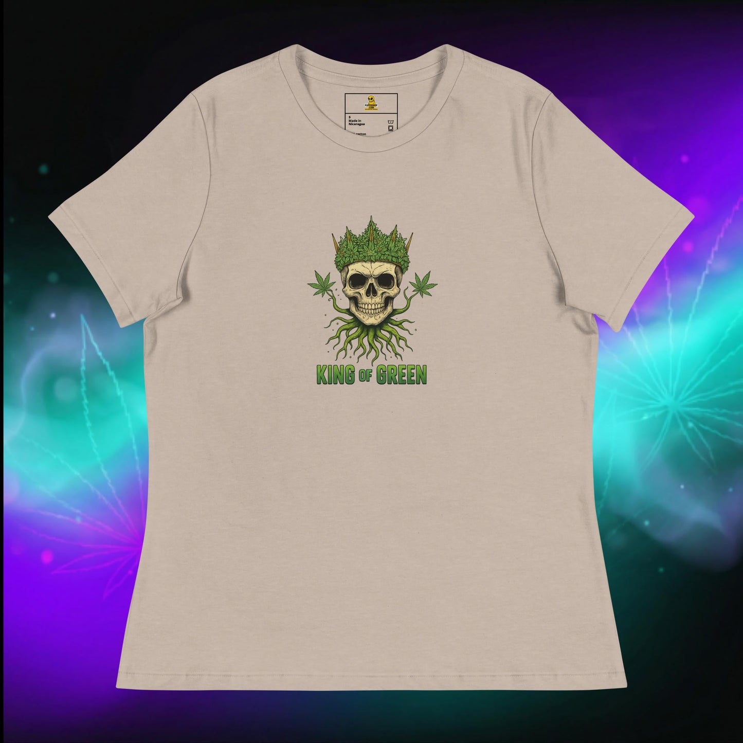 Damski T-Shirt Relaxed Fit - KING OF GREEN - PuffoShop