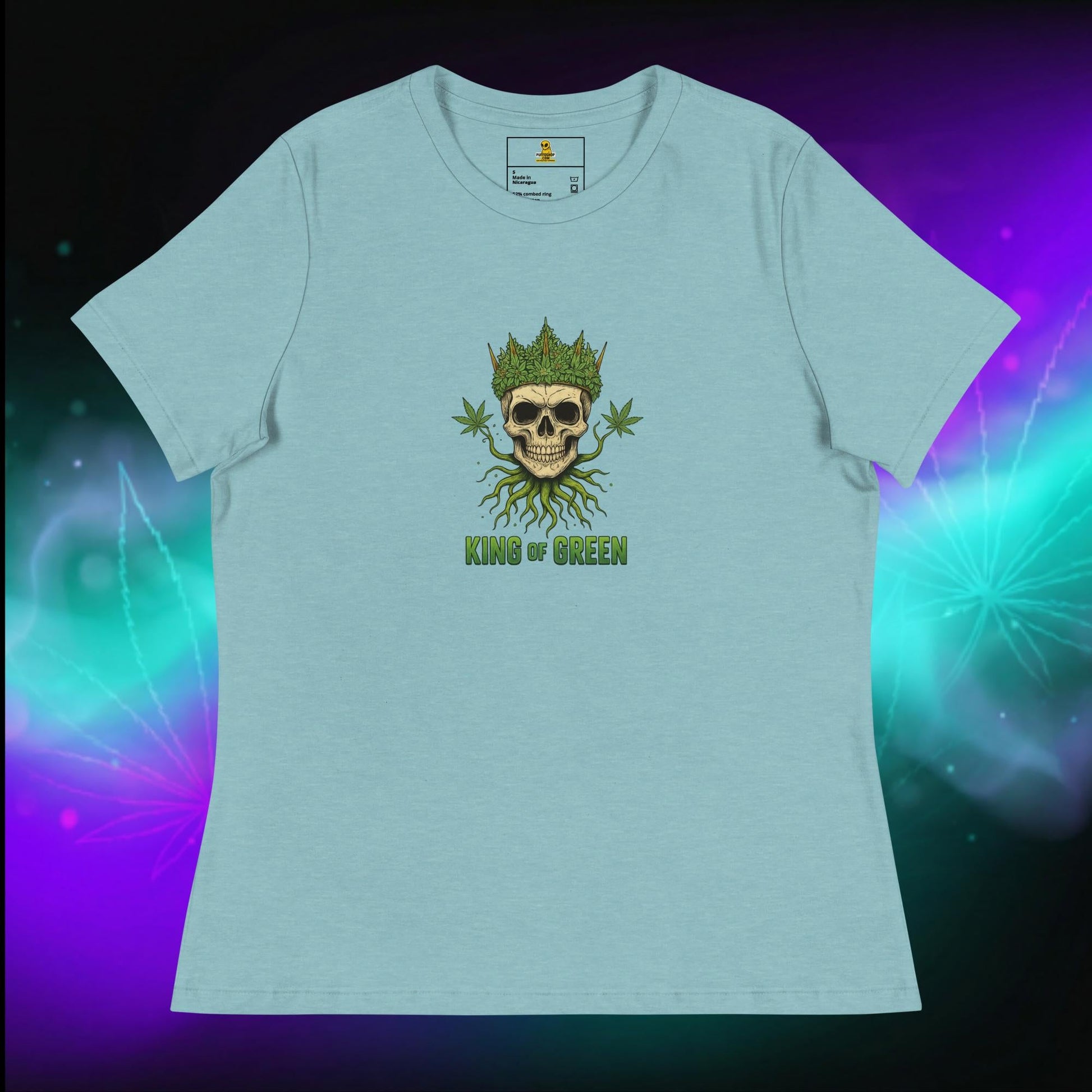 Damski T-Shirt Relaxed Fit - KING OF GREEN - PuffoShop