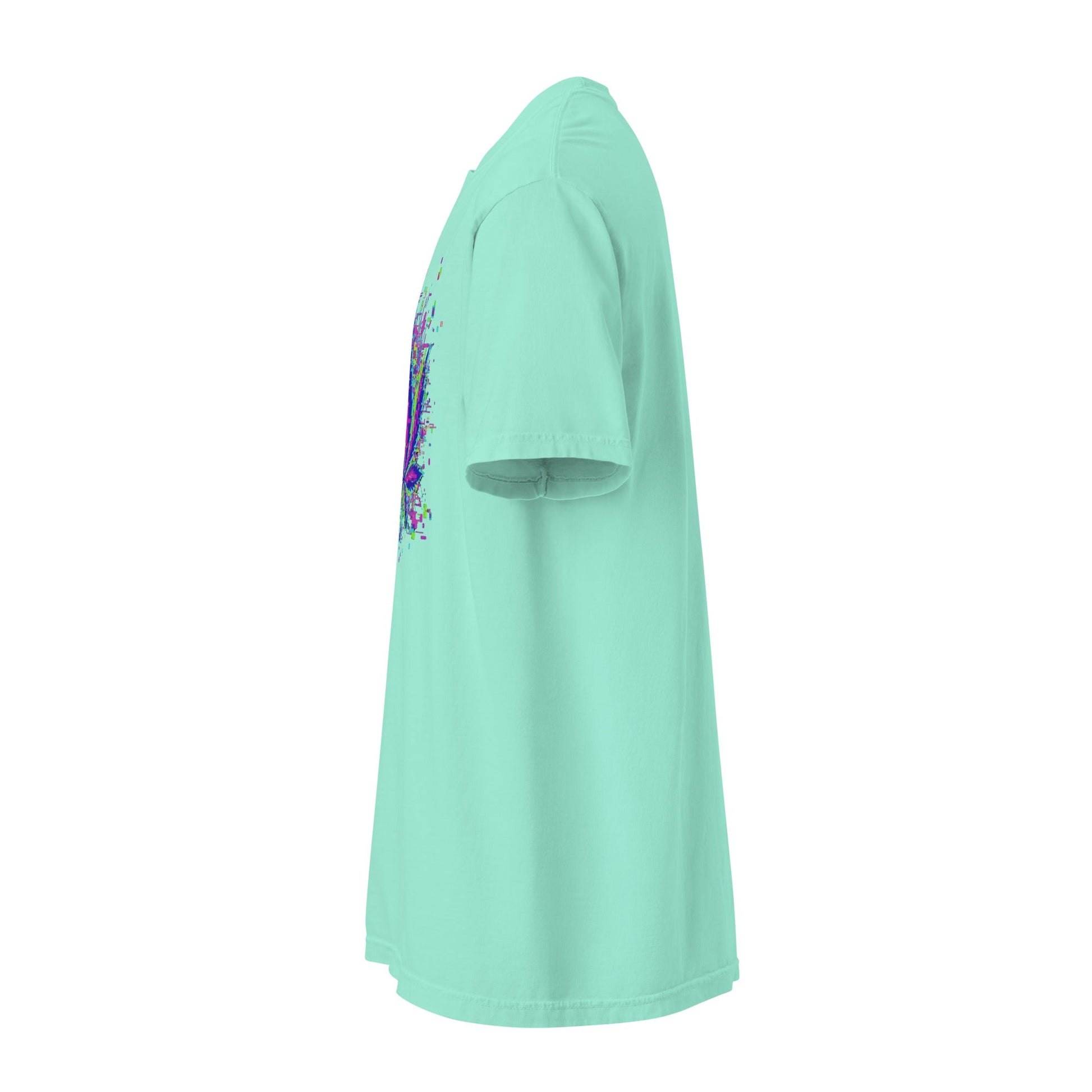 🌿 Koszulka Glitch Leaf – Cyfrowa Sztuka Konopi | Unisex Premium - PuffoShop