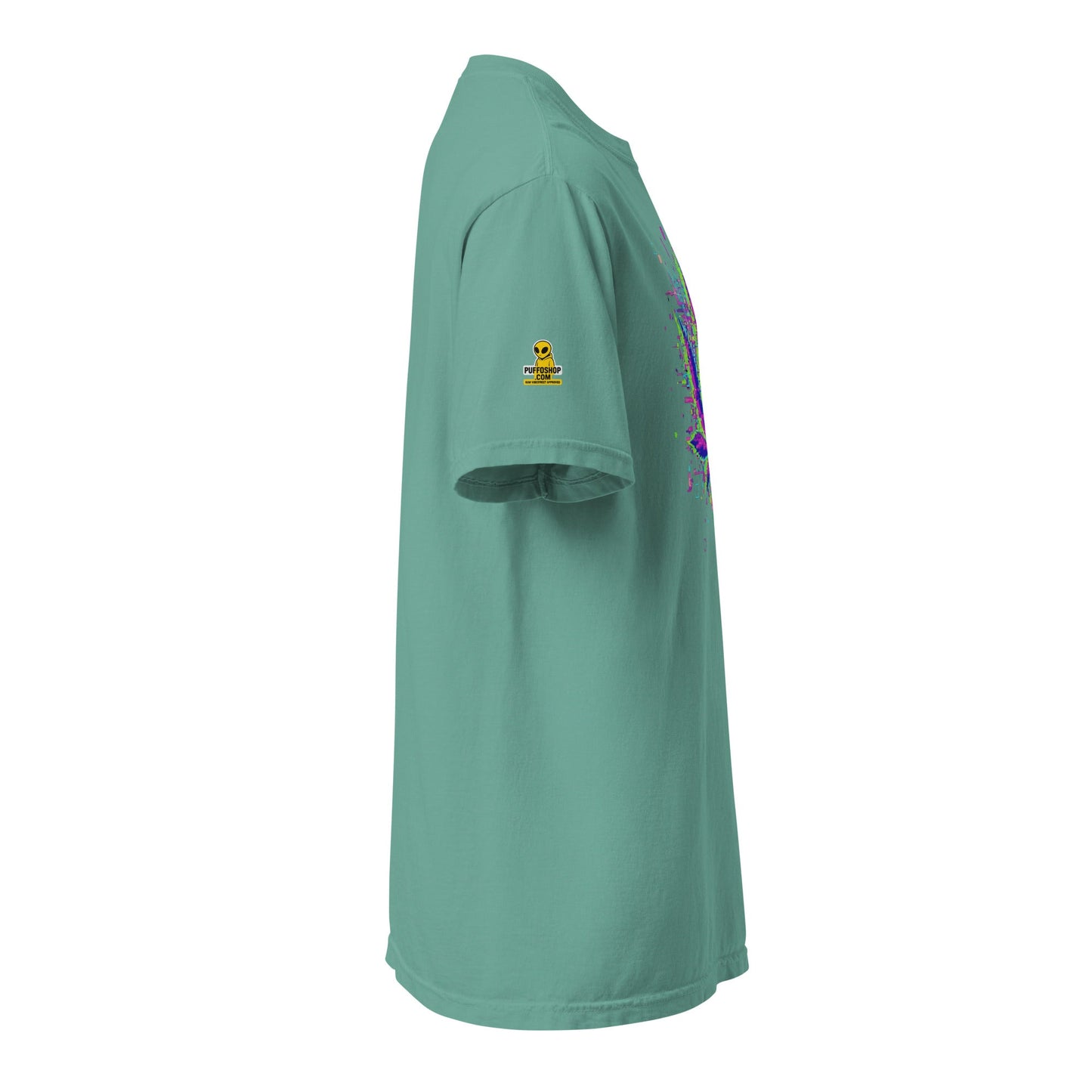 🌿 Koszulka Glitch Leaf – Cyfrowa Sztuka Konopi | Unisex Premium - PuffoShop