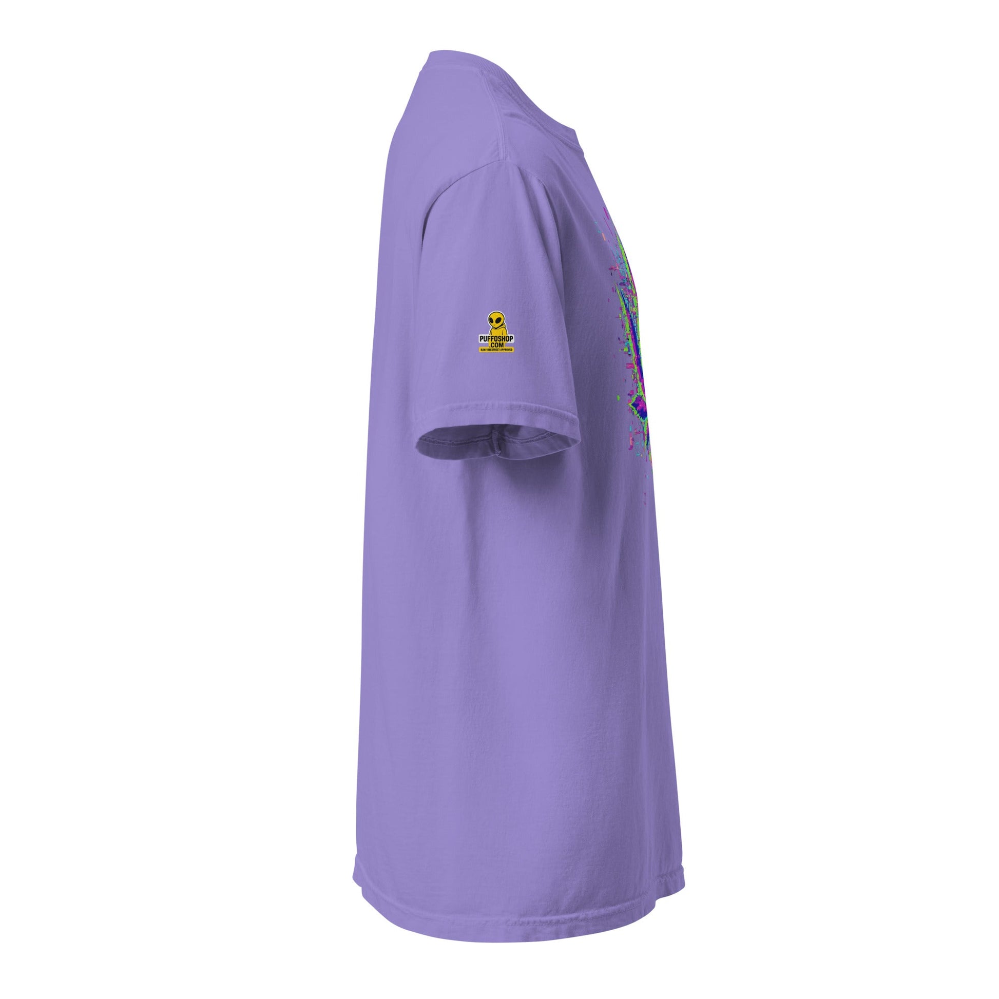 🌿 Koszulka Glitch Leaf – Cyfrowa Sztuka Konopi | Unisex Premium - PuffoShop