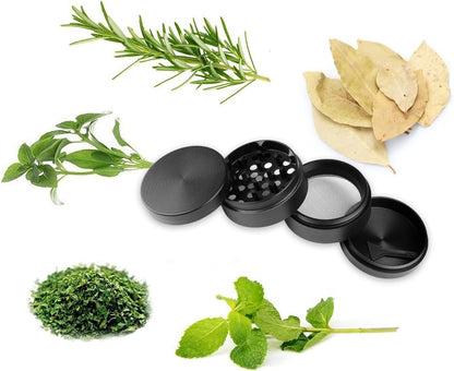 Młynki do ziół, PPpanda, młynek do ziół na sucho, metalowy przenośny młynek ze stopu cynku, czarny, 5 x 4 cm - PuffoShop