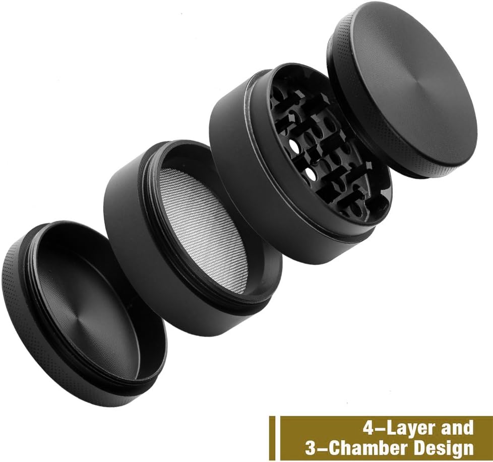 Młynki do ziół, PPpanda, młynek do ziół na sucho, metalowy przenośny młynek ze stopu cynku, czarny, 5 x 4 cm - PuffoShop