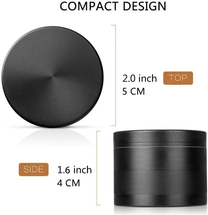 Młynki do ziół, PPpanda, młynek do ziół na sucho, metalowy przenośny młynek ze stopu cynku, czarny, 5 x 4 cm - PuffoShop