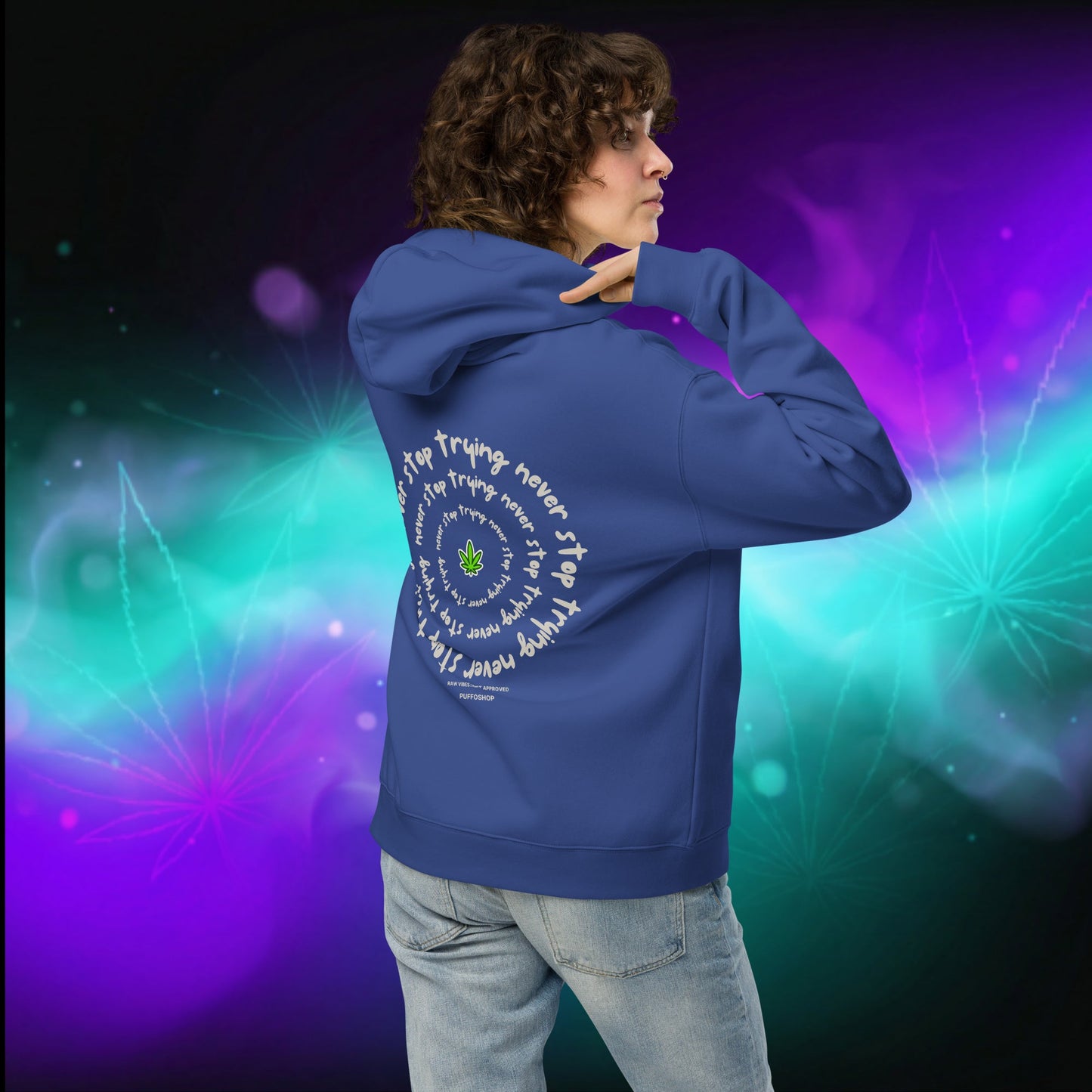 Oversized Hoodie 'I'm Trying Harder' by Olek - PuffoShop