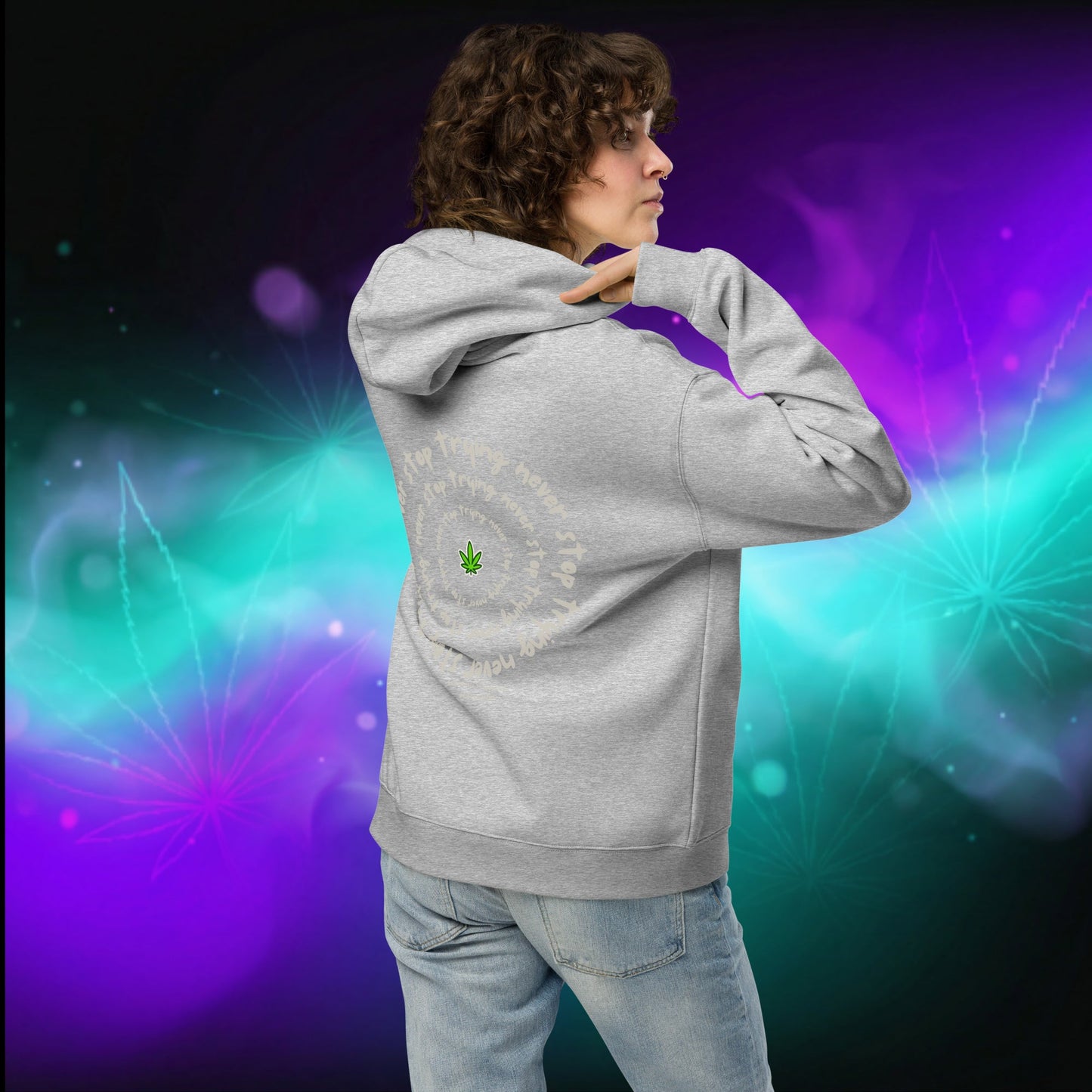 Oversized Hoodie 'I'm Trying Harder' by Olek - PuffoShop