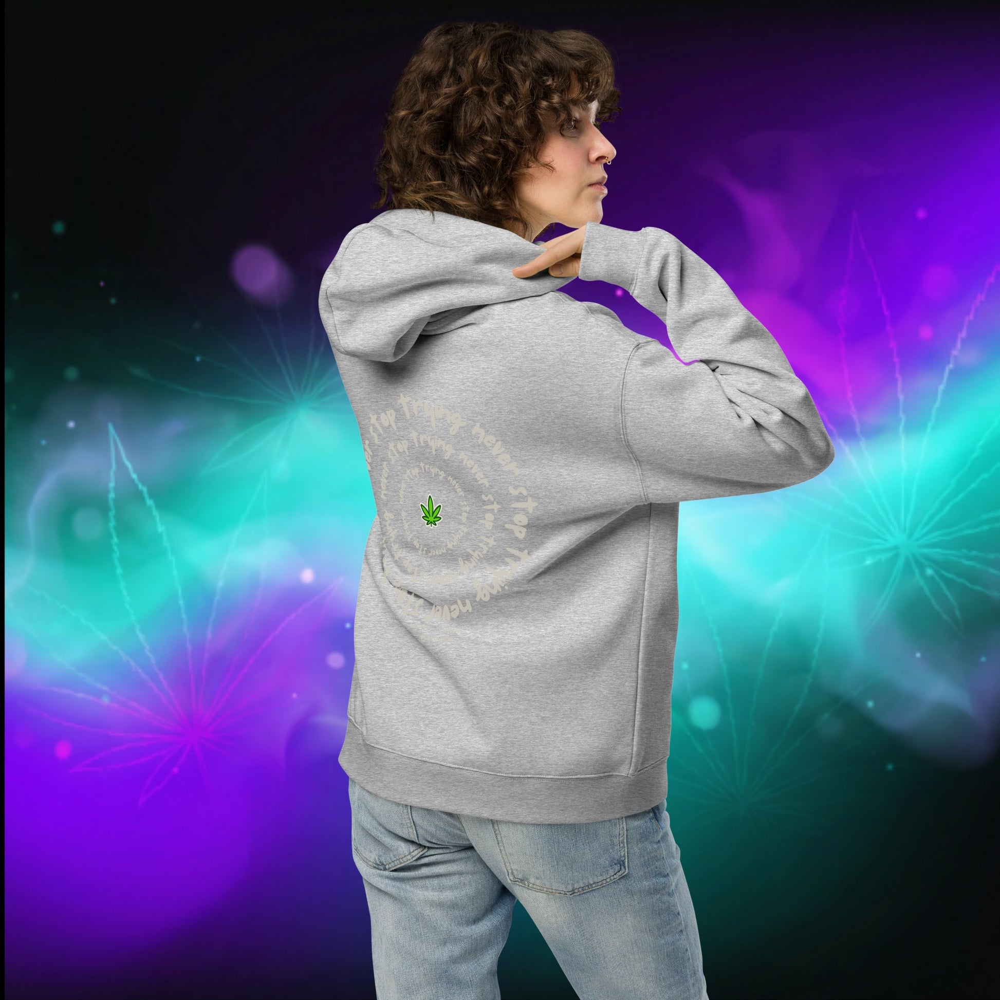 Oversized Hoodie 'I'm Trying Harder' by Olek - PuffoShop