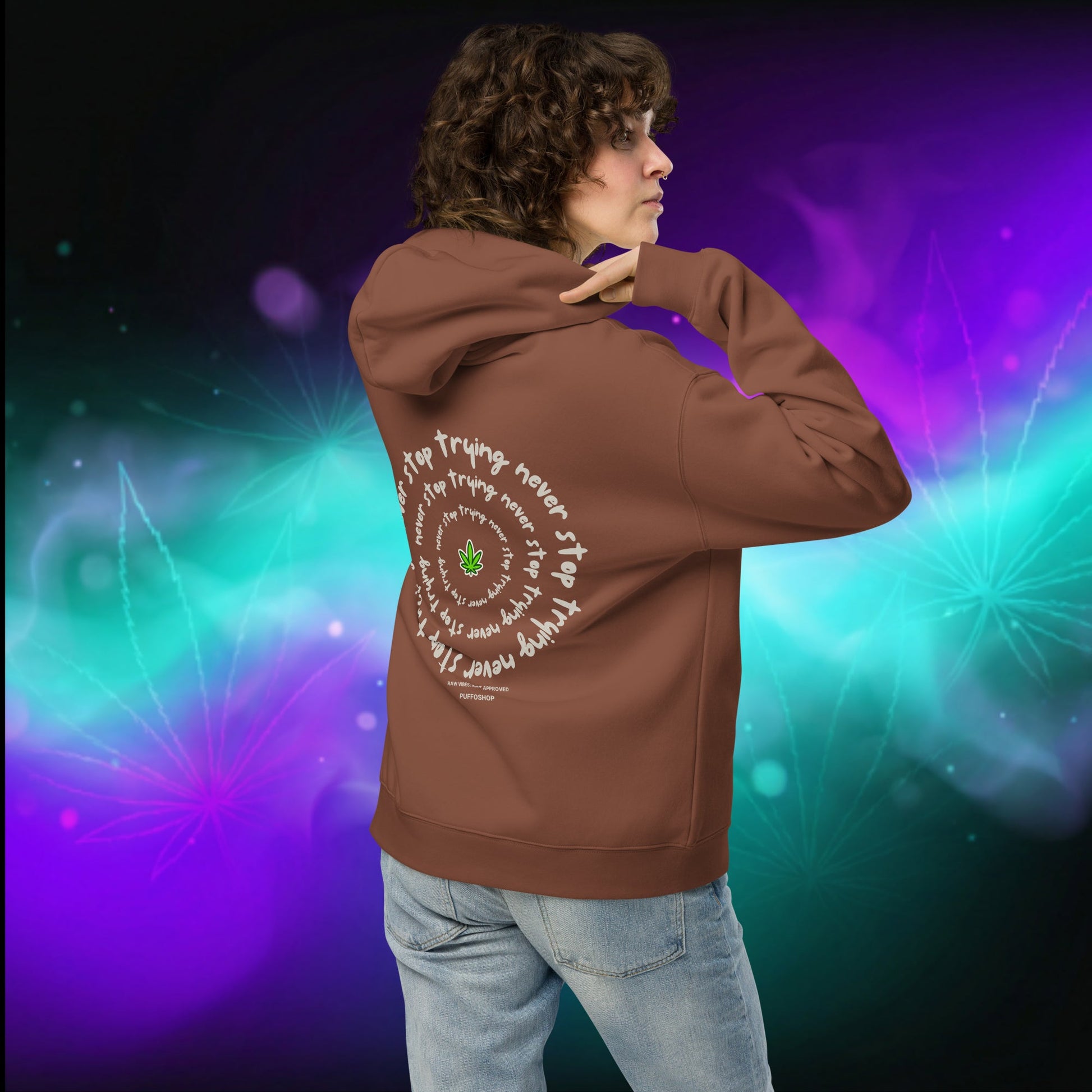 Oversized Hoodie 'I'm Trying Harder' by Olek - PuffoShop