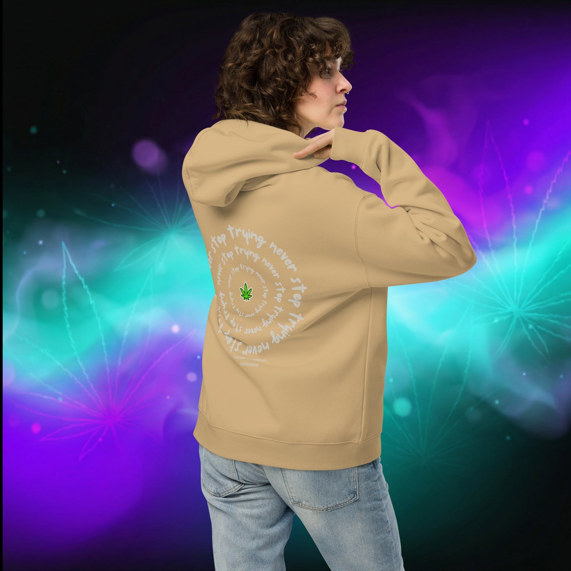 Oversized Hoodie 'I'm Trying Harder' by Olek - PuffoShop