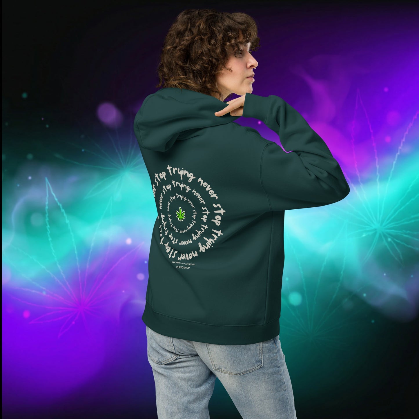 Oversized Hoodie 'I'm Trying Harder' by Olek - PuffoShop