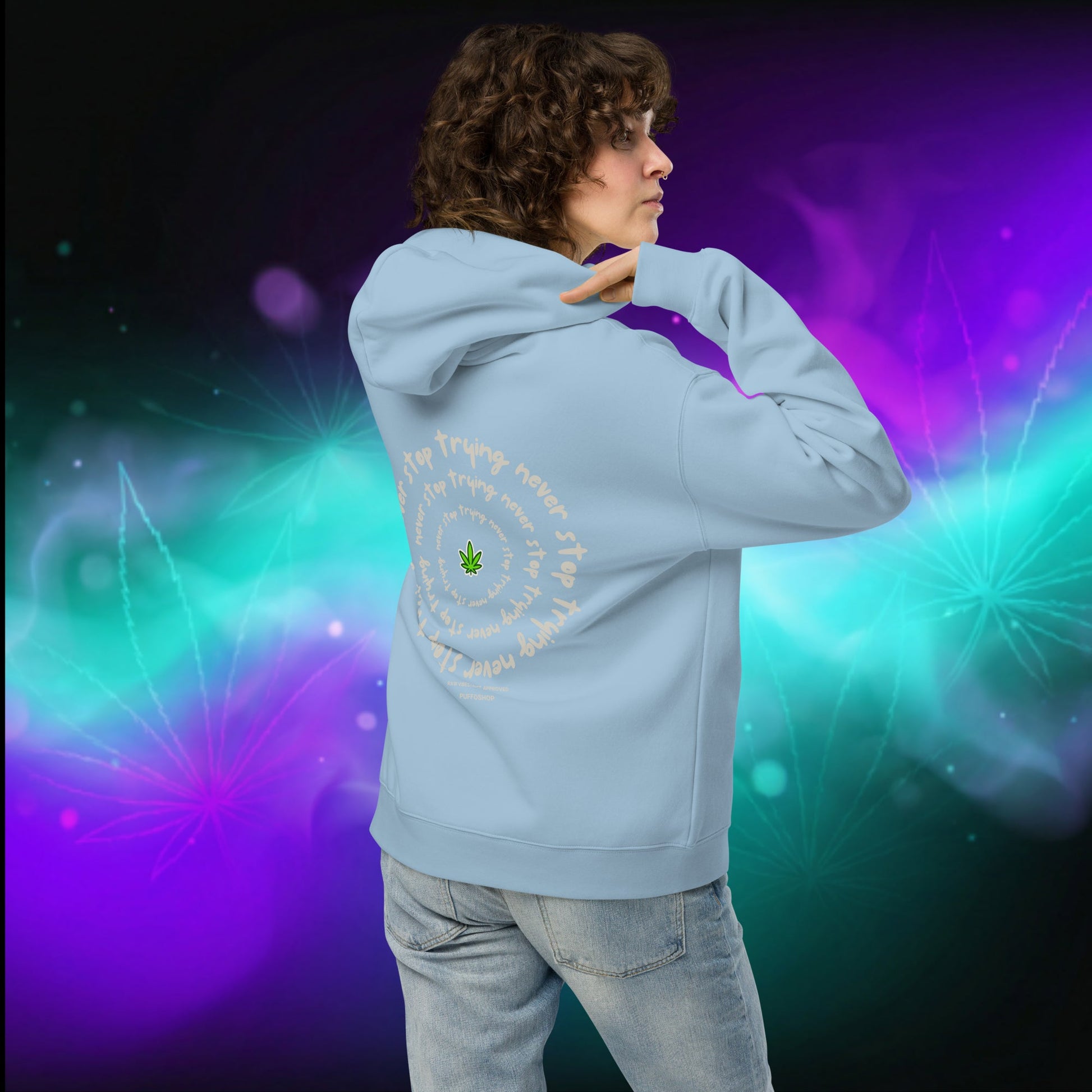 Oversized Hoodie 'I'm Trying Harder' by Olek - PuffoShop