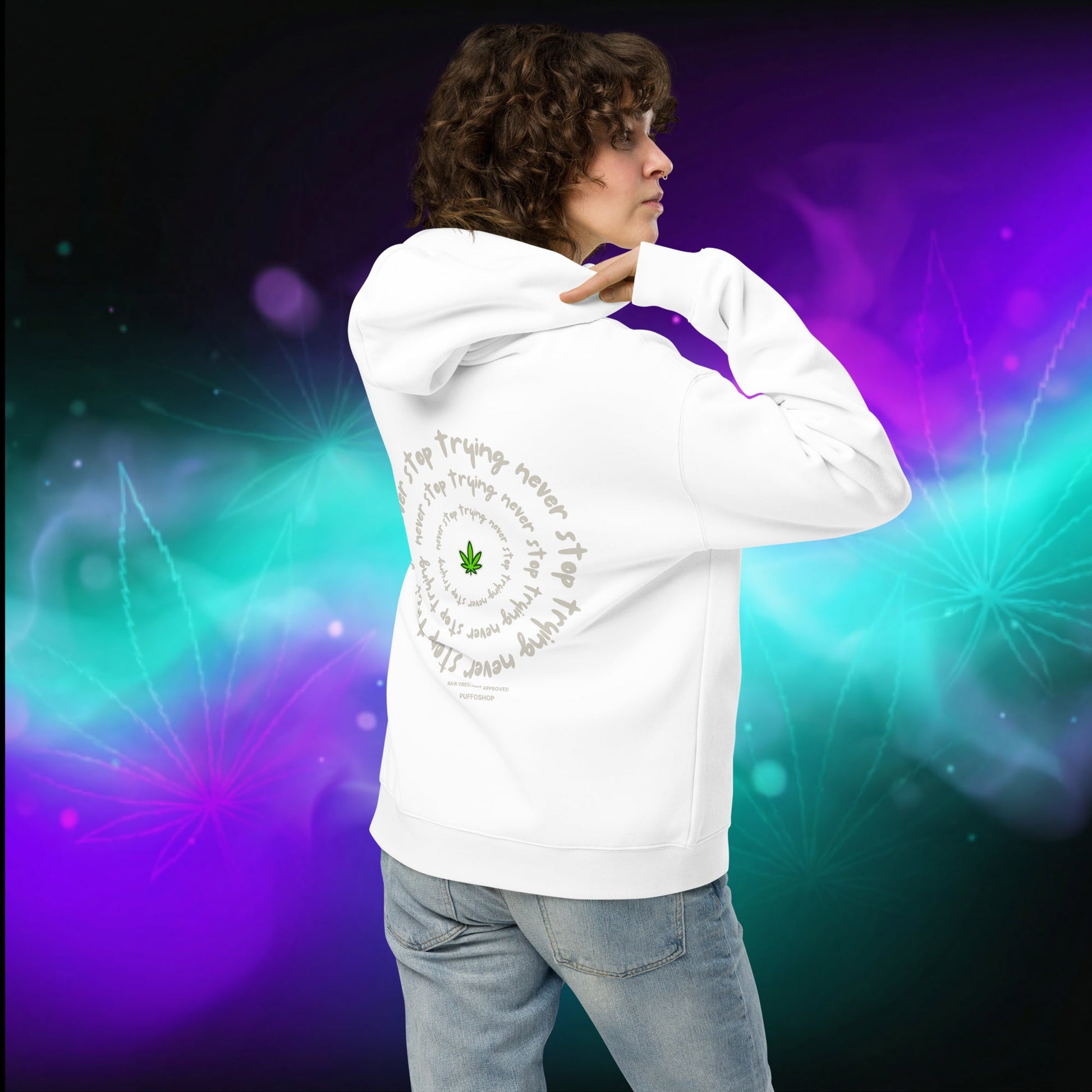 Oversized Hoodie 'I'm Trying Harder' by Olek - PuffoShop