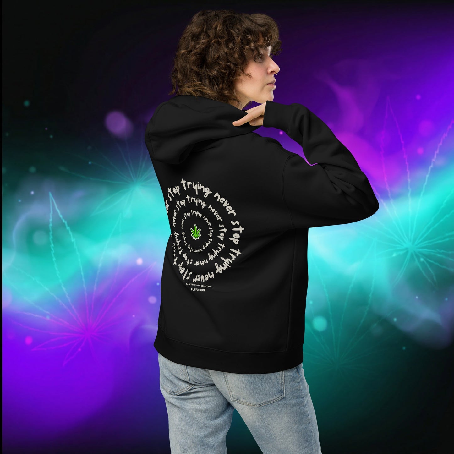 Oversized Hoodie 'I'm Trying Harder' by Olek - PuffoShop