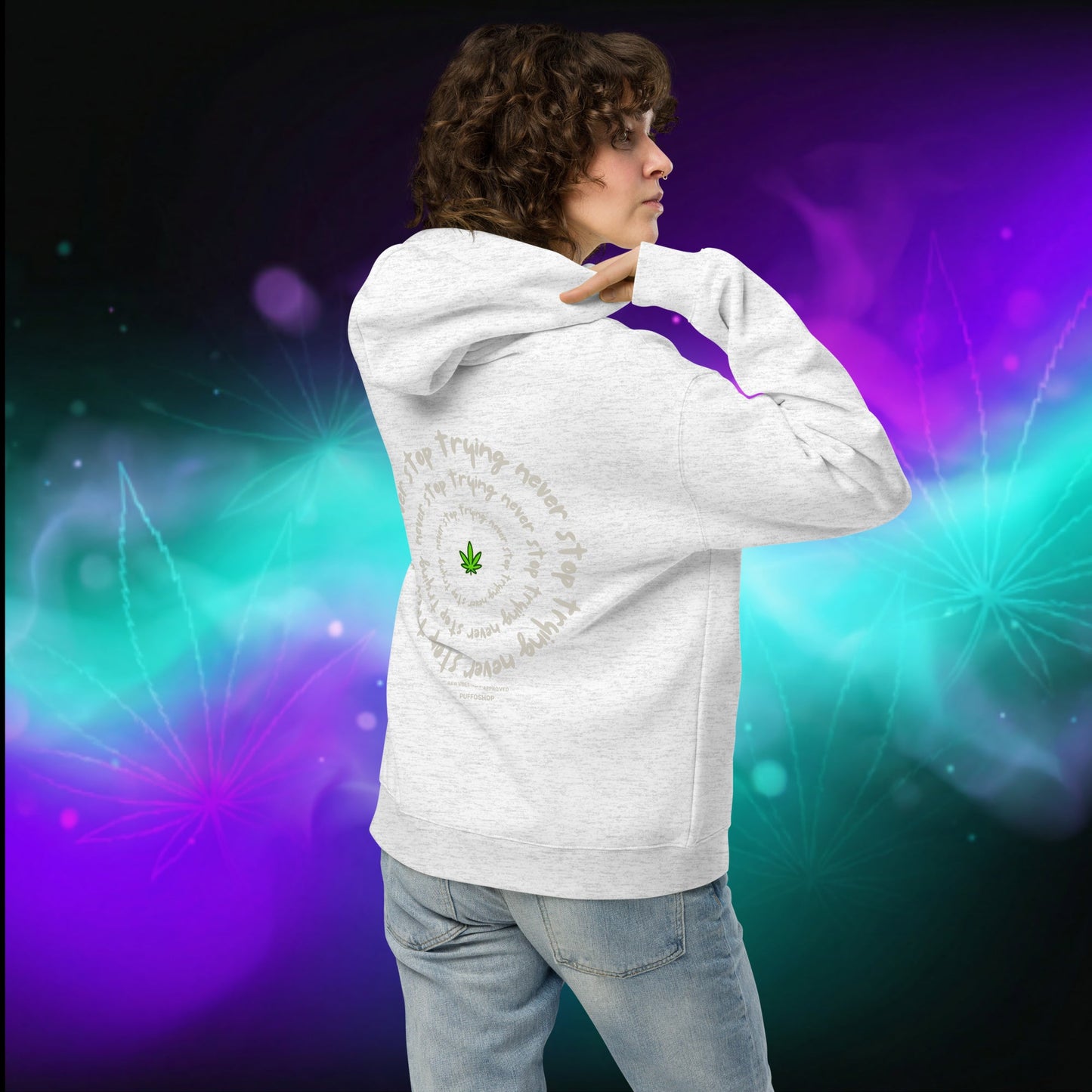 Oversized Hoodie 'I'm Trying Harder' by Olek - PuffoShop