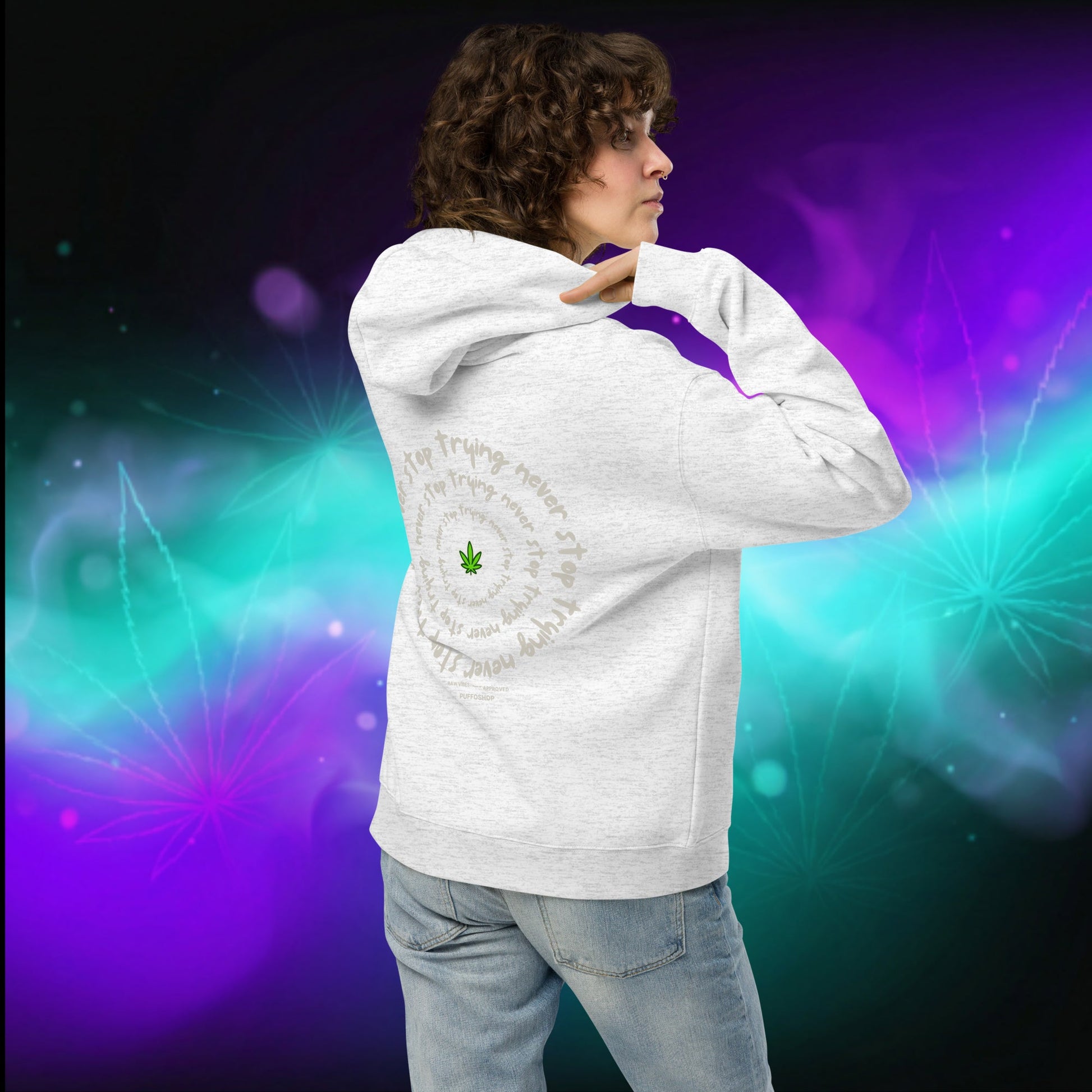 Oversized Hoodie 'I'm Trying Harder' by Olek - PuffoShop