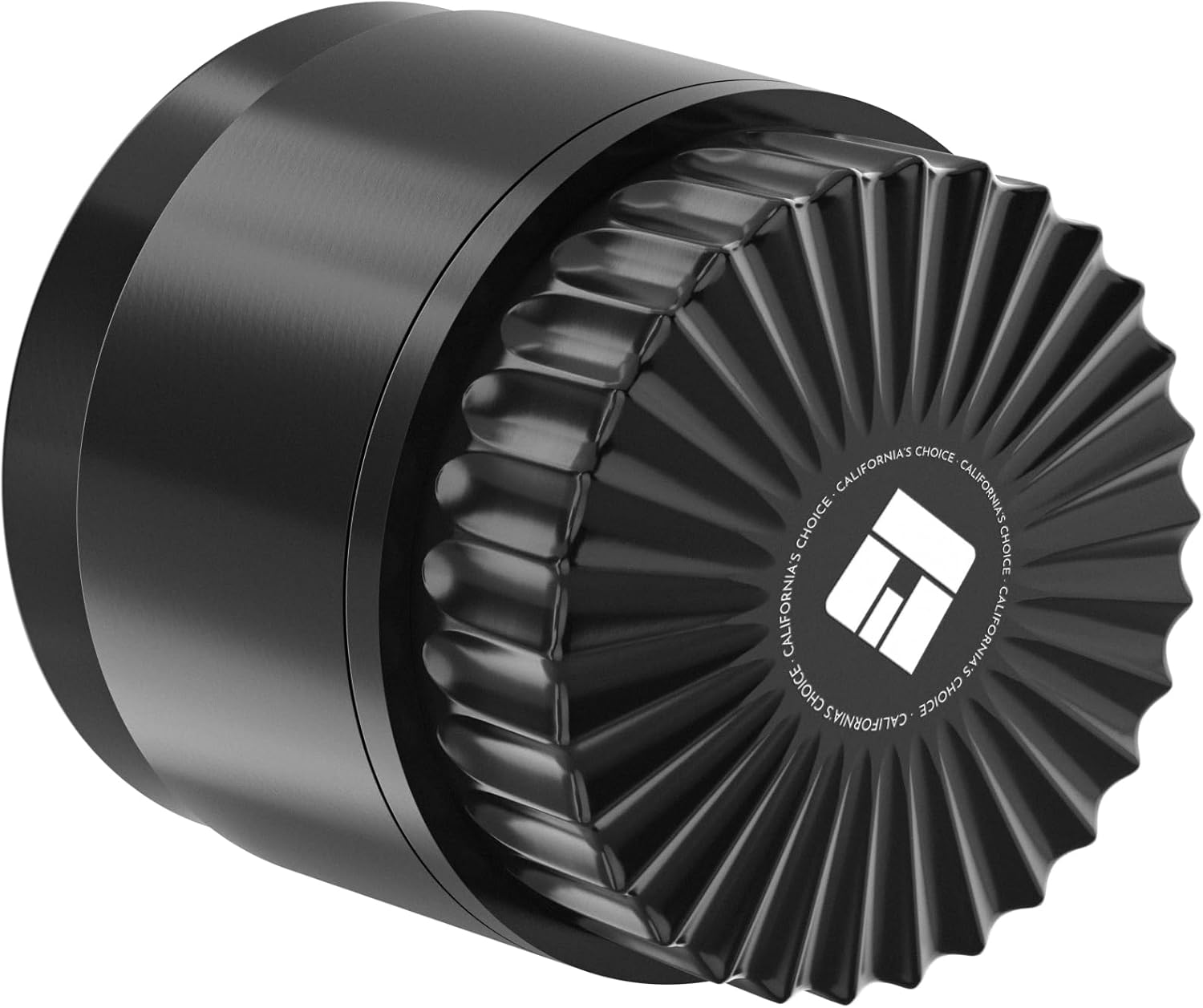 Premium Toothless Ceramic Grinder Calabasas czarny | Bezzębny | Powłoka nano - ceramiczna | 5 - częściowy | Młynek do kwiatów (Flower) (Mill) | w zestawie pokrywka do przechowywania i drobne sitko (czarny - PuffoShop