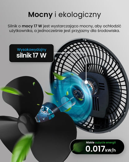 Pro Breeze Mały Wiatrak Wiatraczek z Klamrą, Biurowy Wentylator z Klipsem, Chłodzący Cichy Mocny, Średnica 15 cm, 2 Poziomy Prędkości, Chłodzący na Biurko do Sypialni Biura Gabinetu, 15 Watt, Czarny - PuffoShop