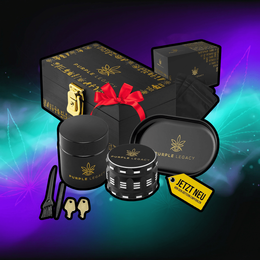 Sphinx's Secret Sanctuary zestaw prezentowy, zamykana, z bambusa, pudełko do przechowywania z kruszarką, tacą, szkłem UV i akcesoriami, pudełko do przechowywania z zamkiem, duży - PuffoShop