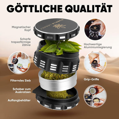 Sphinx's Secret Sanctuary zestaw prezentowy, zamykana, z bambusa, pudełko do przechowywania z kruszarką, tacą, szkłem UV i akcesoriami, pudełko do przechowywania z zamkiem, duży - PuffoShop