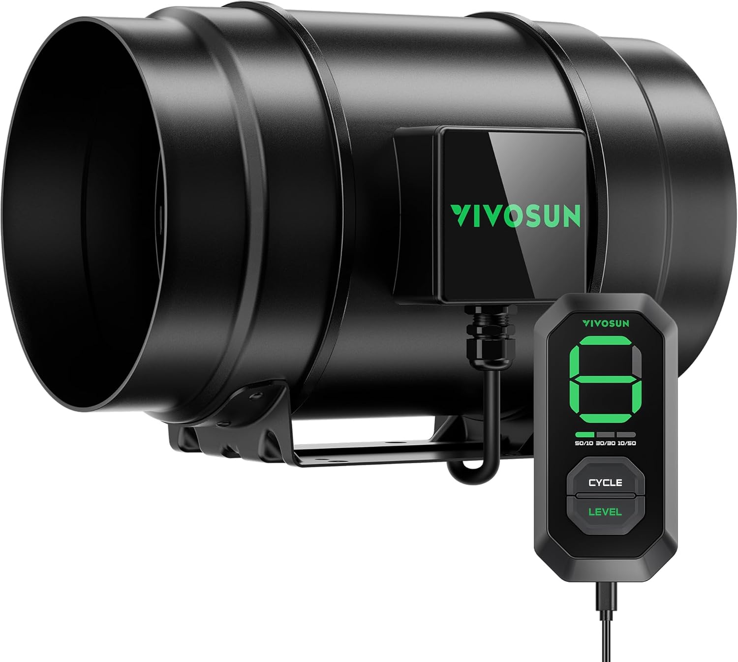 VIVOSUN AeroZesh G8 20.3 cm 725 CFM, wentylator kanałowy rzędowy z kontrolerem prędkości E12, w pełni programowalny wentylator EC sterowany PWM do wentylacji namiotów - PuffoShop