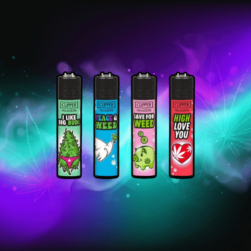 Zapalniczka Clipper zestaw 4 sztuk: (Weed Slogan 11) - PuffoShop