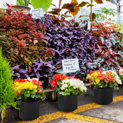 Zestaw 5 doniczek materiałowych 20 l – worek na rośliny 20 l – z włókniny – 30 x 25 cm, torba na rośliny z uchwytami na pomidory, ziemniaki, worki na grządki warzywne, donice na kwiaty - PuffoShop