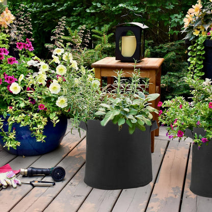 Zestaw 5 doniczek materiałowych 20 l – worek na rośliny 20 l – z włókniny – 30 x 25 cm, torba na rośliny z uchwytami na pomidory, ziemniaki, worki na grządki warzywne, donice na kwiaty - PuffoShop